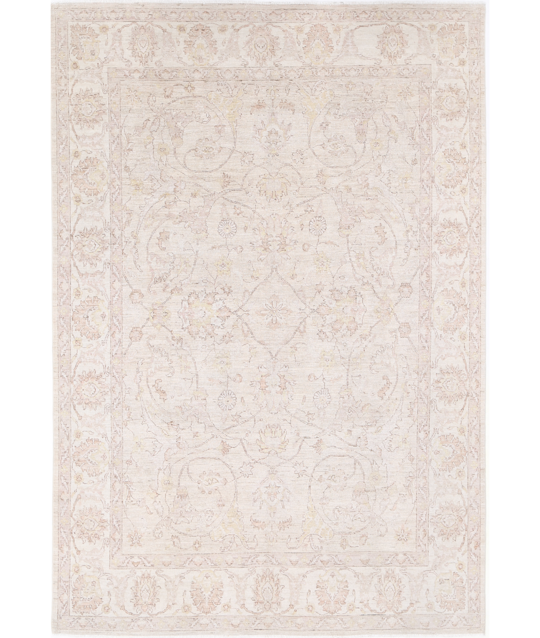 Hand Knotted Serenity Wool Rug 7' 8" X 11' 4" 7' 8" X 11' 4" (234 X 345) / Grey / Ivory