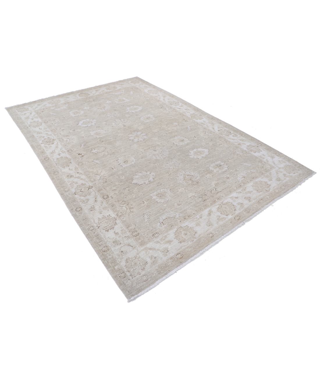 Hand Knotted Serenity Wool Rug 6' 3" X 9' 0" 6' 3" X 9' 0" (191 X 274) / Brown / Ivory