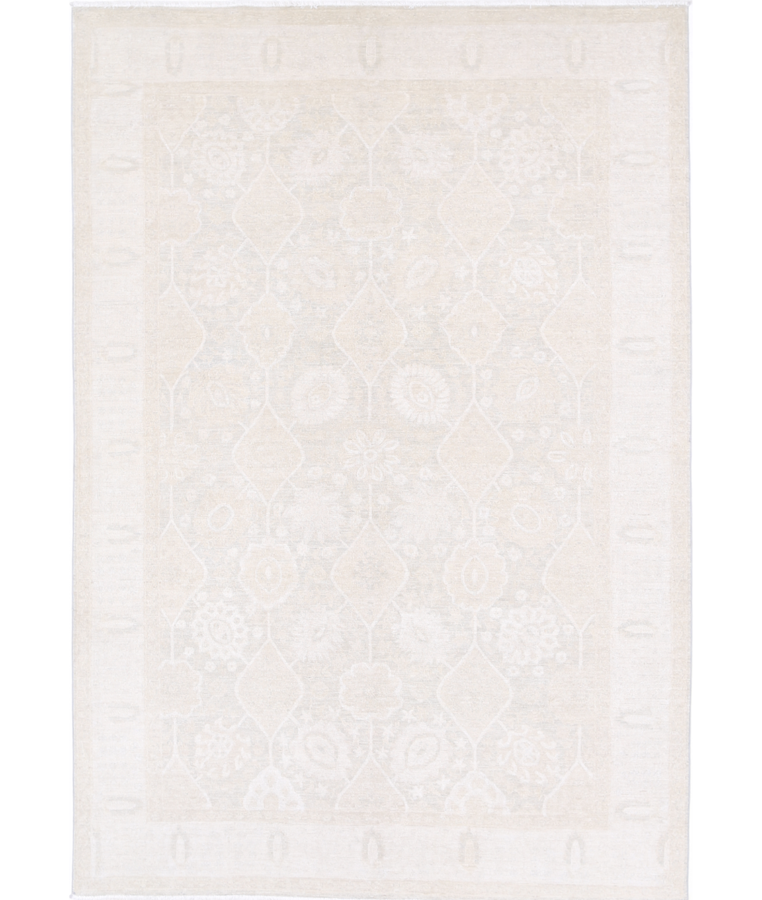 Hand Knotted Serenity Wool Rug 6' 1" X 9' 0" 6' 1" X 9' 0" (185 X 274) / Brown / Ivory