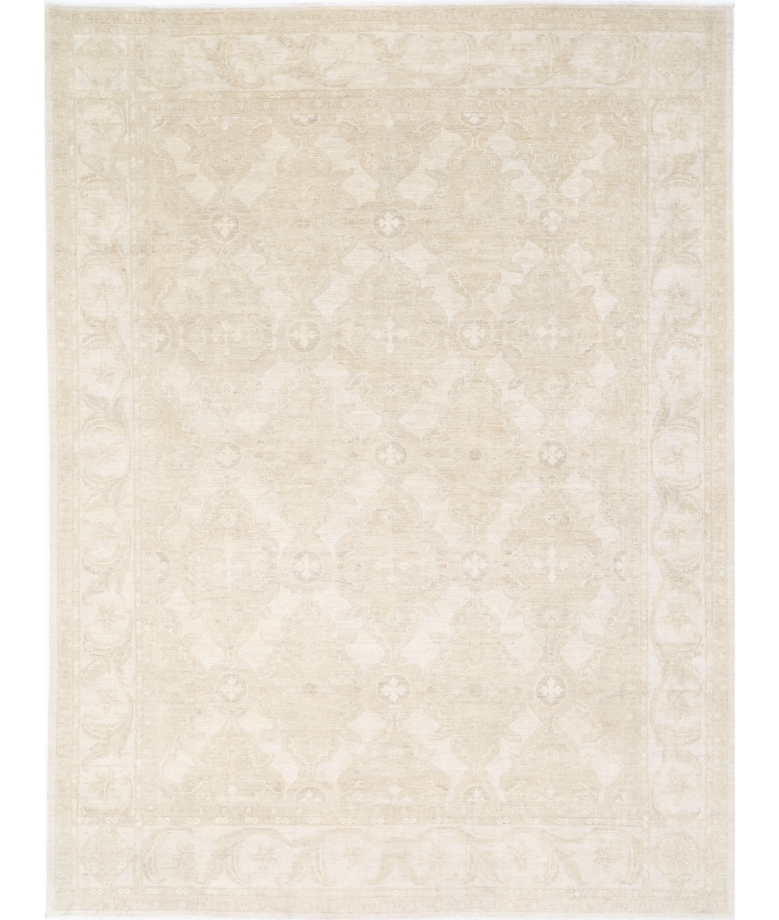 Hand Knotted Serenity Wool Rug 9' 10" X 13' 4" 9' 10" X 13' 4" (300 X 406) / Brown / Ivory