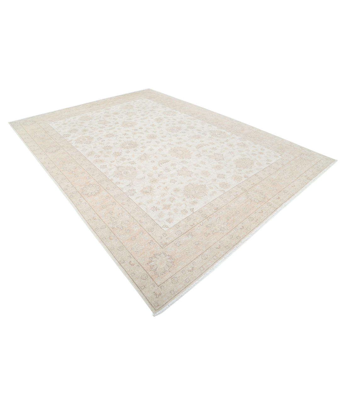 Hand Knotted Serenity Wool Rug 8' 7" X 11' 9" 8' 7" X 11' 9" (262 X 358) / Ivory / Brown