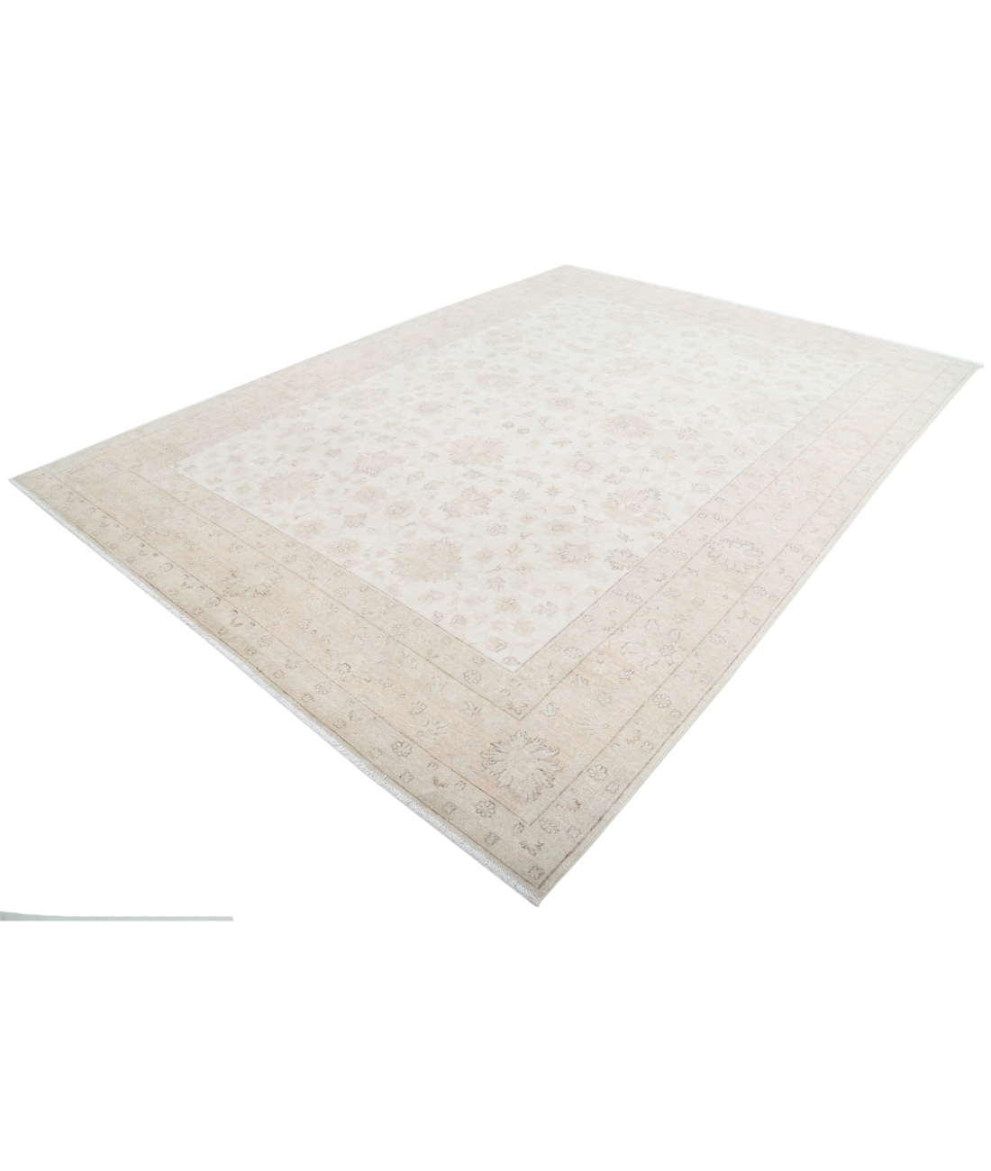 Hand Knotted Serenity Wool Rug 8' 7" X 11' 9" 8' 7" X 11' 9" (262 X 358) / Ivory / Brown