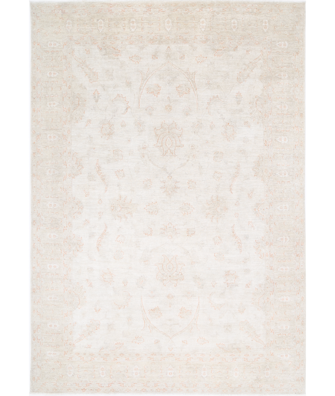 Hand Knotted Serenity Wool Rug 9' 9" X 14' 2" 9' 9" X 14' 2" (297 X 432) / Ivory / Grey
