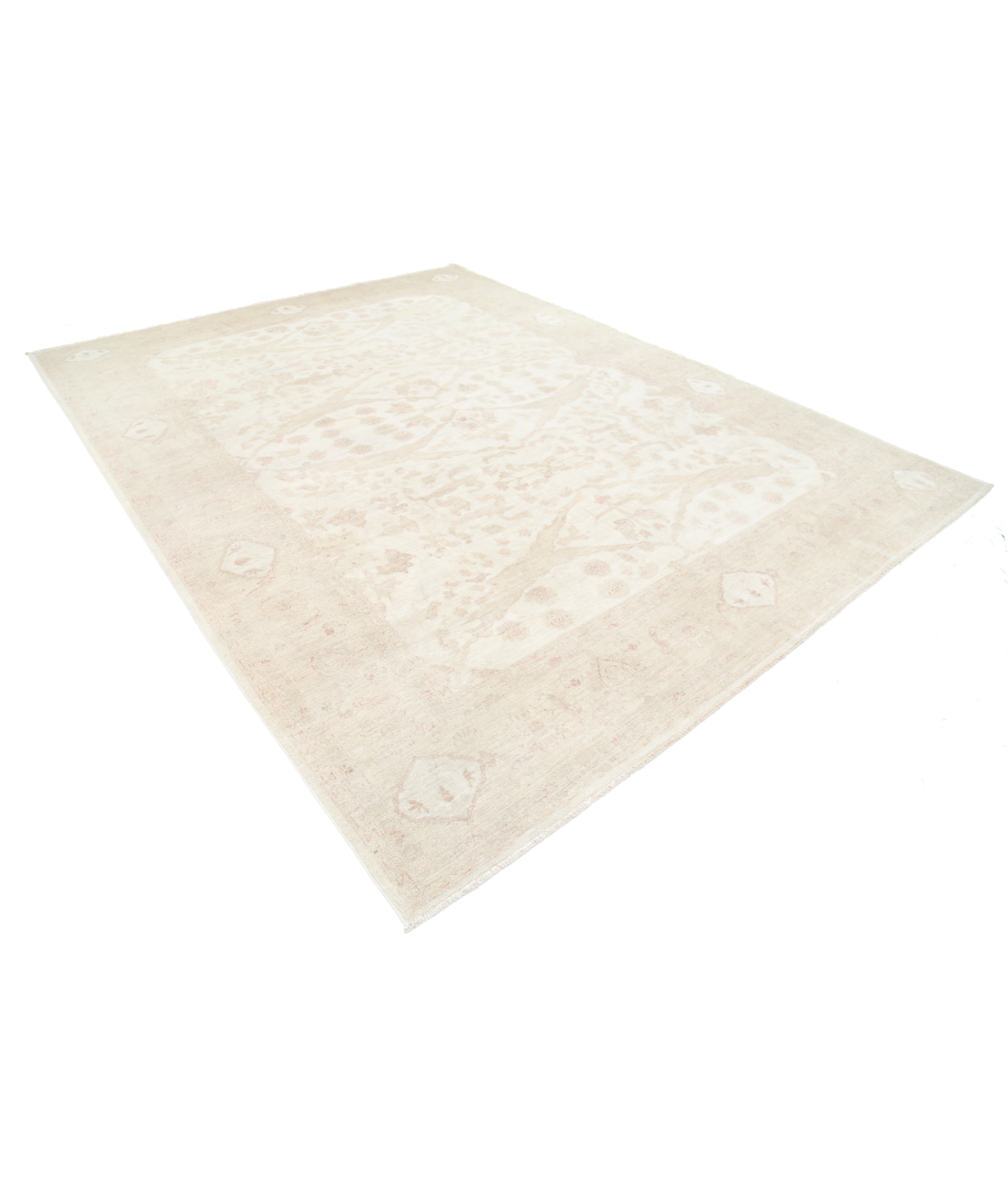 Hand Knotted Serenity Wool Rug 9' 1" X 11' 11" 9' 1" X 11' 11" (277 X 363) / Beige / Pink