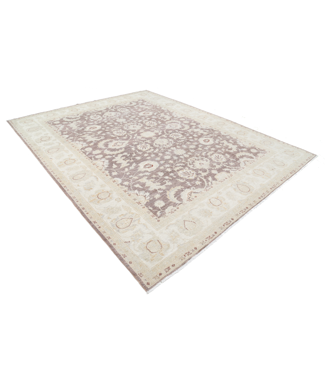 Hand Knotted Serenity Wool Rug 9' 0" X 11' 9" 9' 0" X 11' 9" (274 X 358) / Brown / Ivory