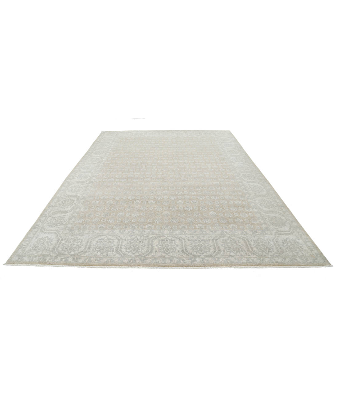 Hand Knotted Serenity Wool Rug 8' 10" X 12' 2" 8' 10" X 12' 2" (269 X 371) / Grey / Ivory