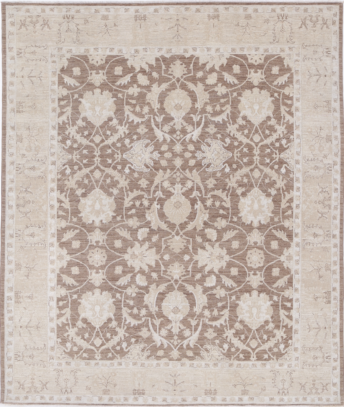 Hand Knotted Serenity Wool Rug 7' 8" X 9' 6" 7' 8" X 9' 6" (234 X 290) / Brown / Brown