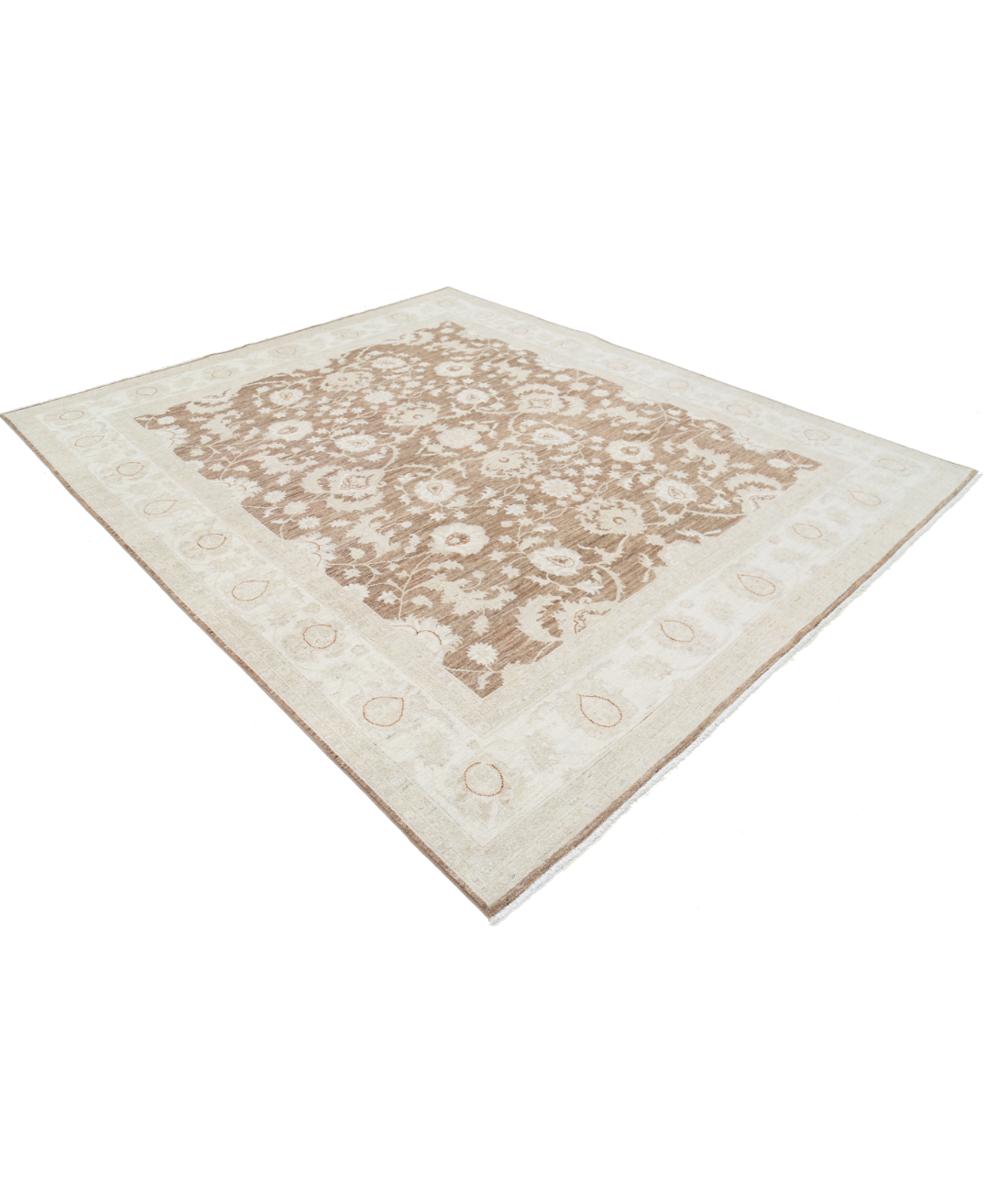 Hand Knotted Serenity Wool Rug 7' 11" X 9' 6" 7' 11" X 9' 6" (241 X 290) / Brown / Ivory