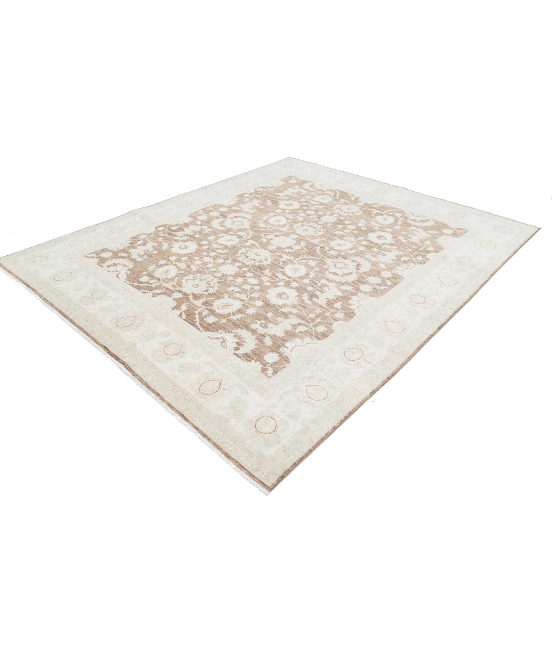 Hand Knotted Serenity Wool Rug 7' 11" X 9' 6" 7' 11" X 9' 6" (241 X 290) / Brown / Ivory
