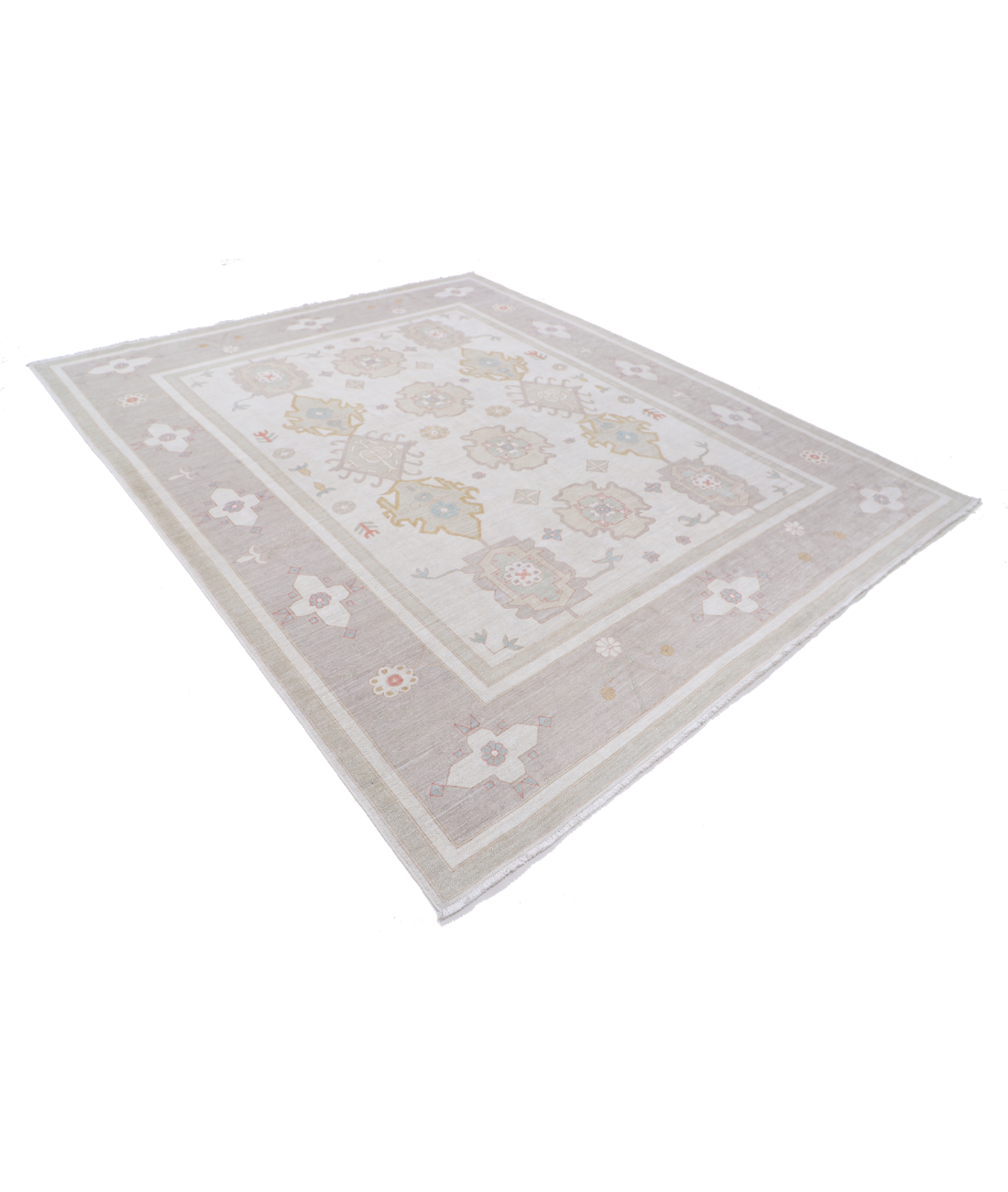 Hand Knotted Serenity Wool Rug 7' 10" X 9' 6" 7' 10" X 9' 6" (239 X 290) / Ivory / Grey
