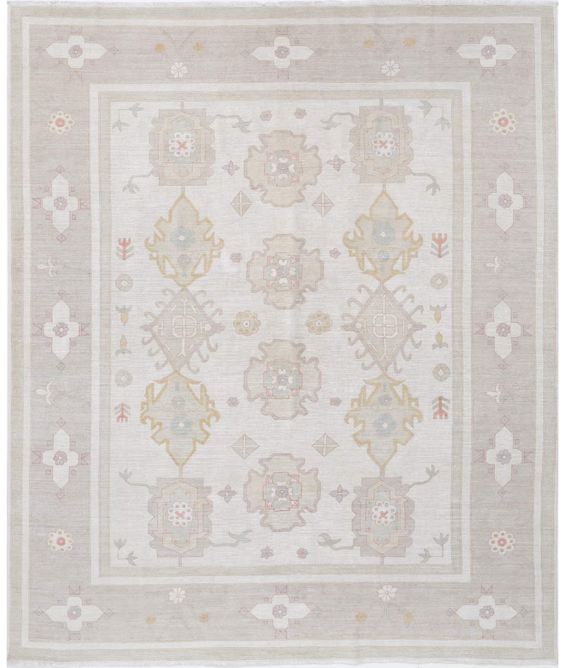 Hand Knotted Serenity Wool Rug 7' 10" X 9' 6" 7' 10" X 9' 6" (239 X 290) / Ivory / Grey