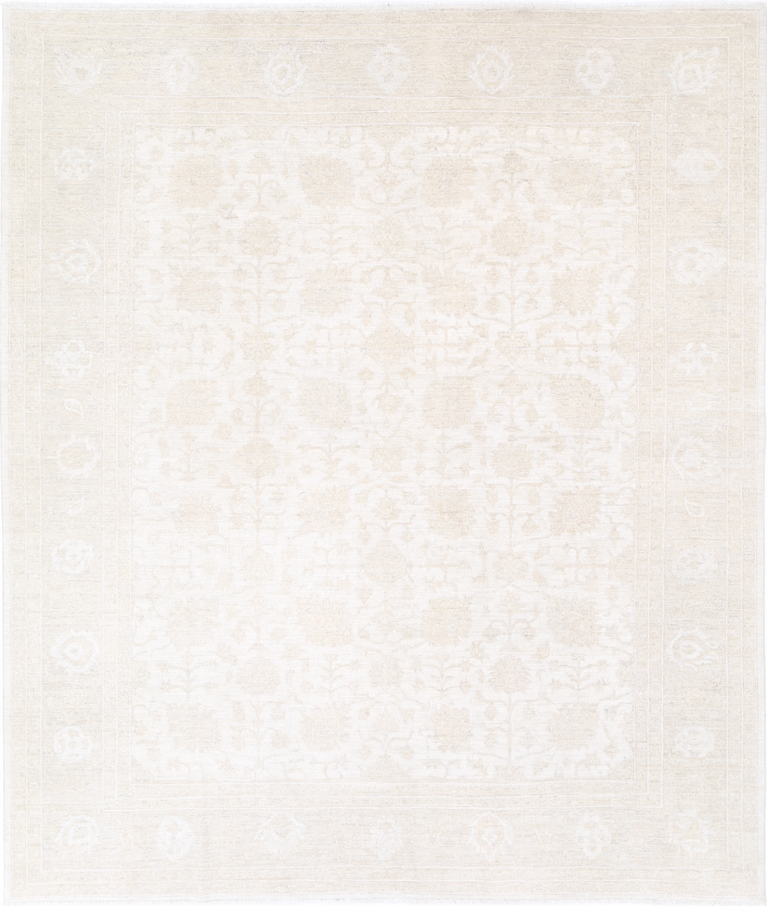 Hand Knotted Serenity Wool Rug 8' 1" X 9' 7" 8' 1" X 9' 7" (246 X 292) / Ivory / Ivory