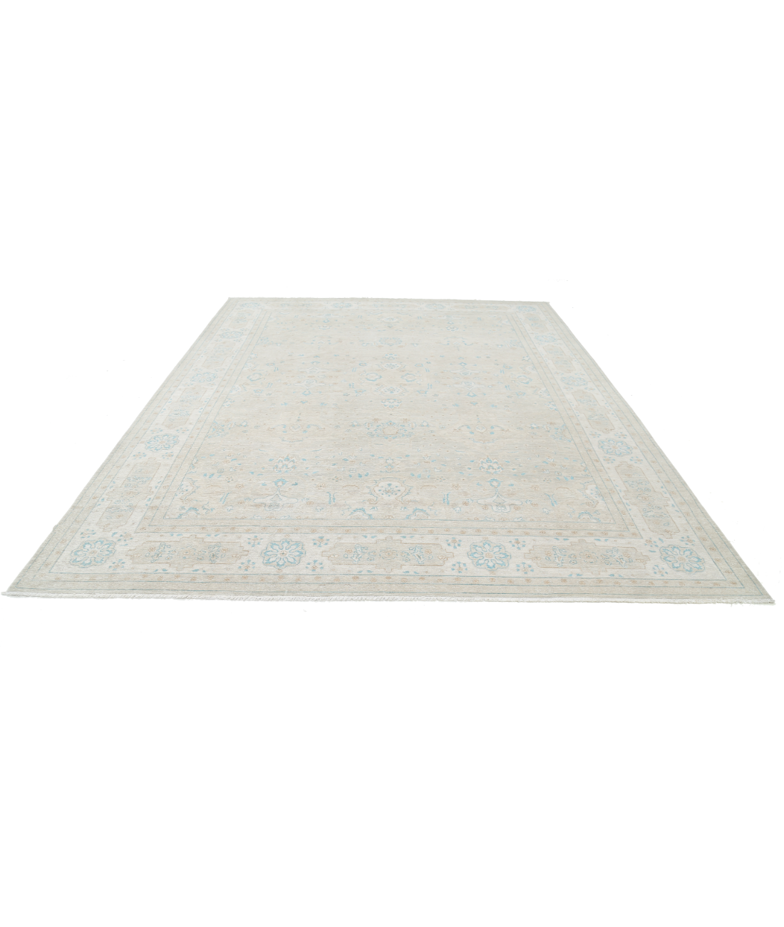 Hand Knotted Serenity Wool Rug 9' 1" X 11' 5" 9' 1" X 11' 5" (277 X 348) / Brown / Ivory