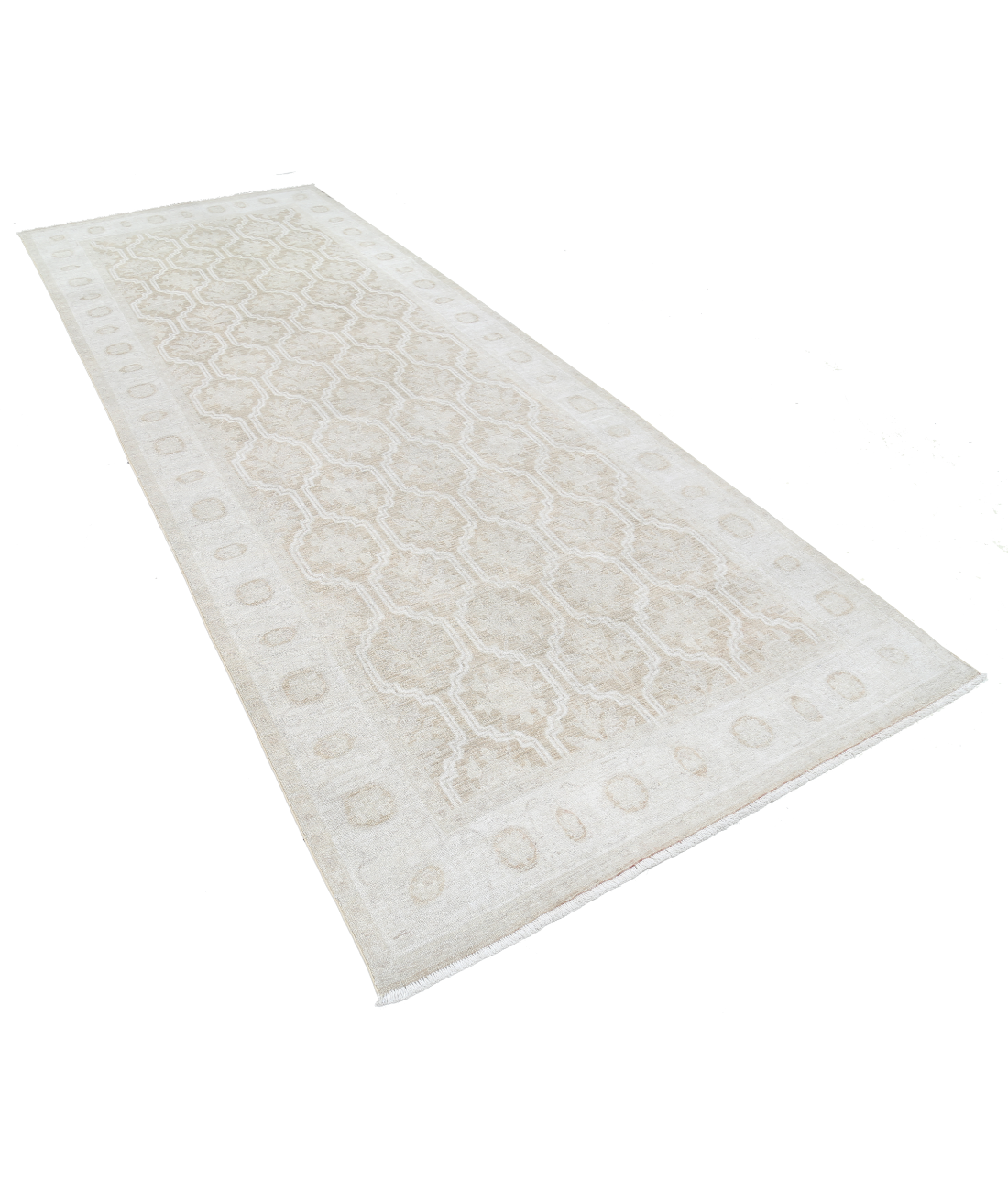 Hand Knotted Serenity Wool Rug 4' 9" X 12' 0" 4' 9" X 12' 0" (145 X 366) / Brown / Ivory