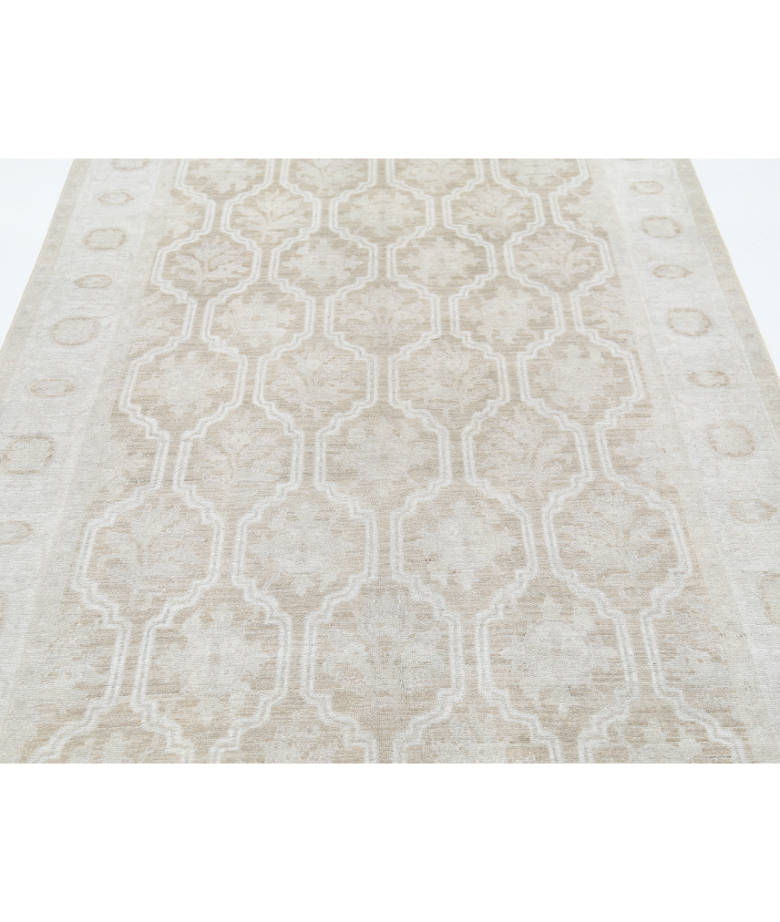 Hand Knotted Serenity Wool Rug 4' 9" X 12' 0" 4' 9" X 12' 0" (145 X 366) / Brown / Ivory