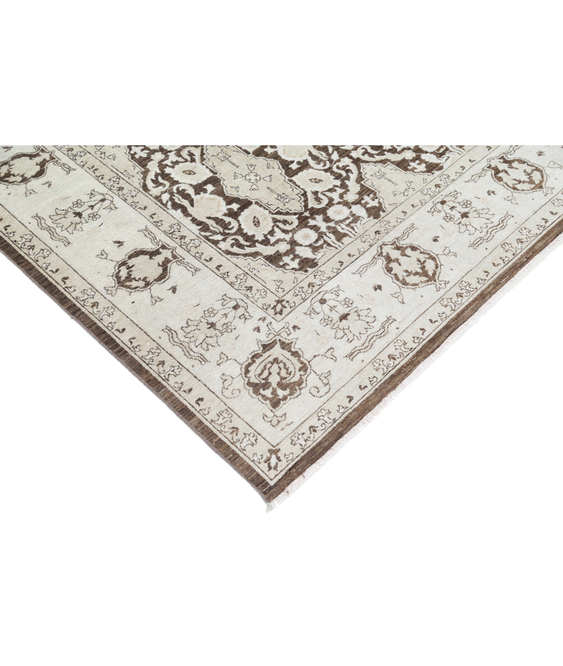 Hand Knotted Serenity Wool Rug 7' 10" X 9' 11" 7' 10" X 9' 11" (239 X 302) / Brown / Ivory