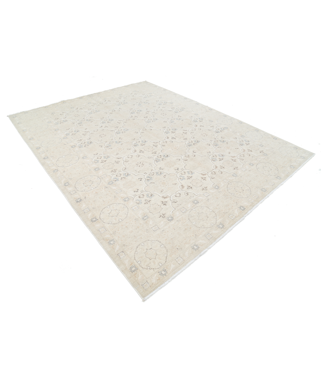 Hand Knotted Serenity Wool Rug 8' 0" X 10' 1" 8' 0" X 10' 1" (244 X 307) / Brown / Ivory