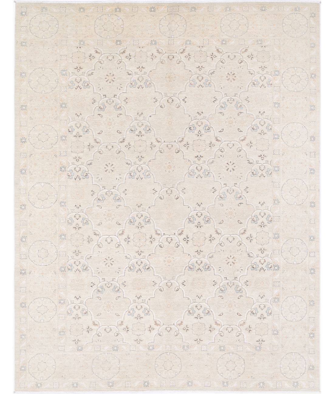 Hand Knotted Serenity Wool Rug 8' 0" X 10' 1" 8' 0" X 10' 1" (244 X 307) / Brown / Ivory