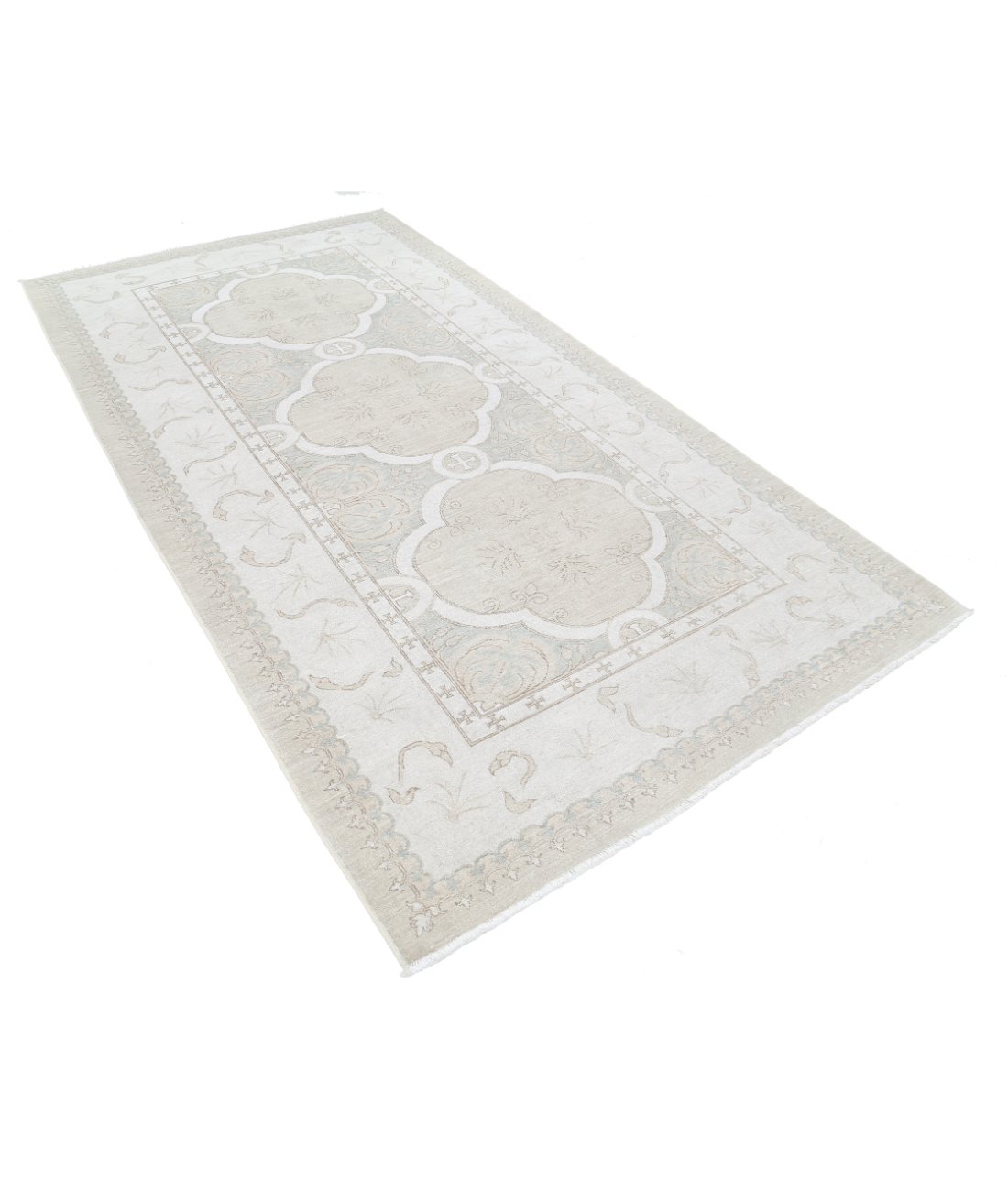Hand Knotted Serenity Wool Rug 5' 2" X 9' 10" 5' 2" X 9' 10" (158 X 300) / Taupe / Ivory