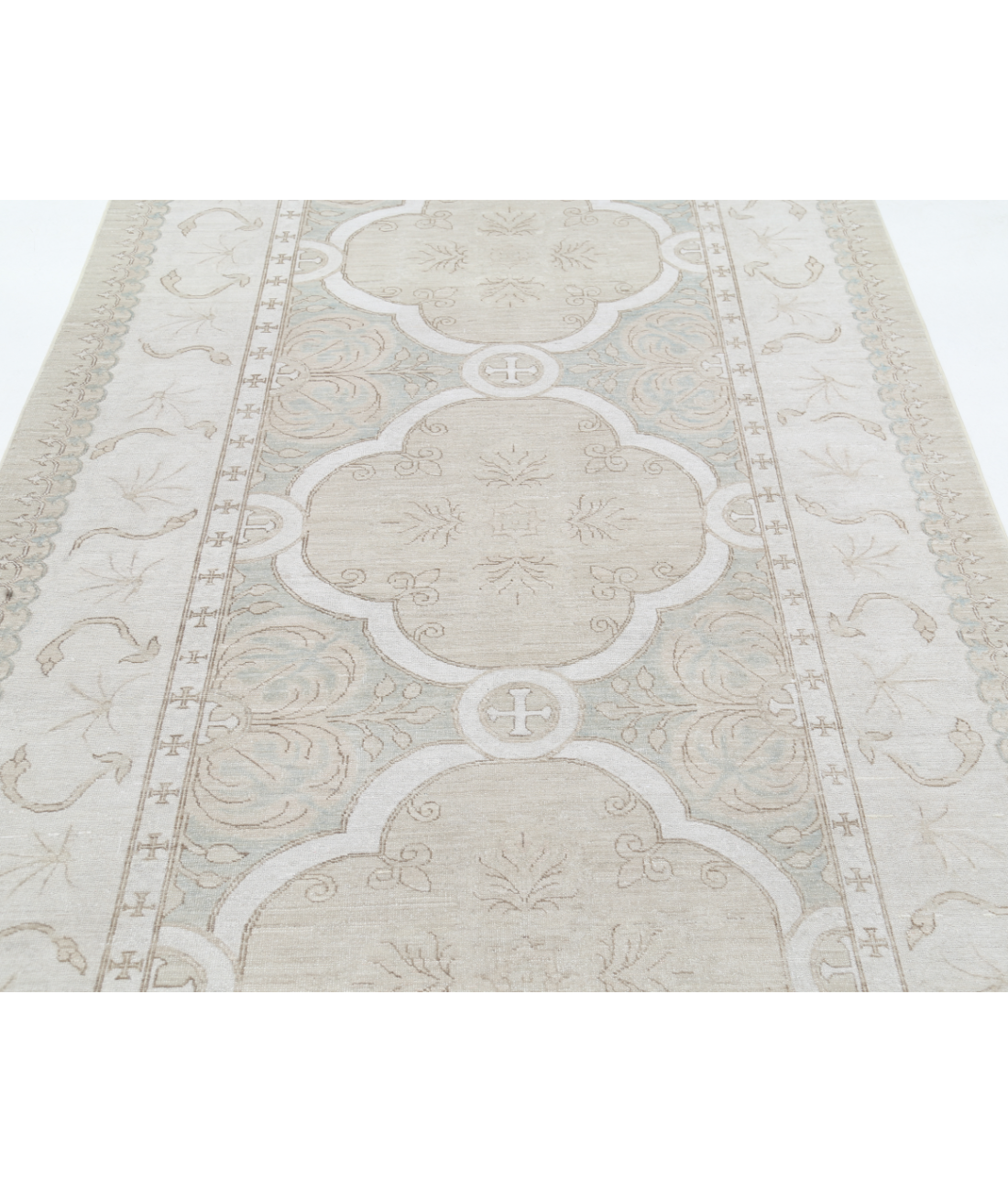 Hand Knotted Serenity Wool Rug 5' 2" X 9' 10" 5' 2" X 9' 10" (158 X 300) / Taupe / Ivory