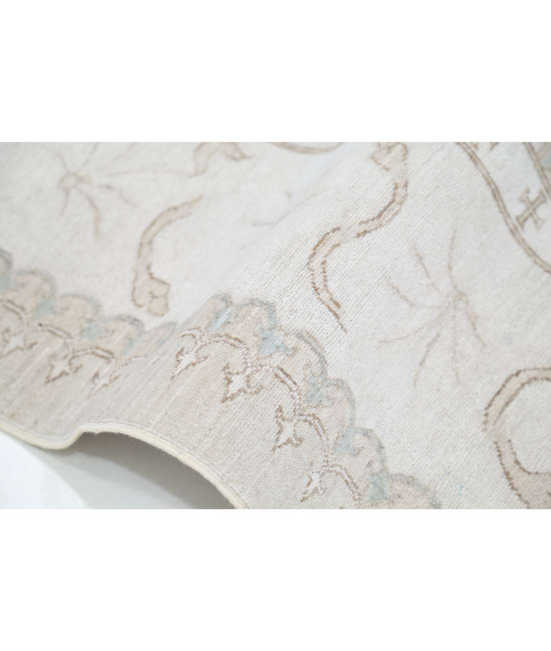 Hand Knotted Serenity Wool Rug 5' 2" X 9' 10" 5' 2" X 9' 10" (158 X 300) / Taupe / Ivory