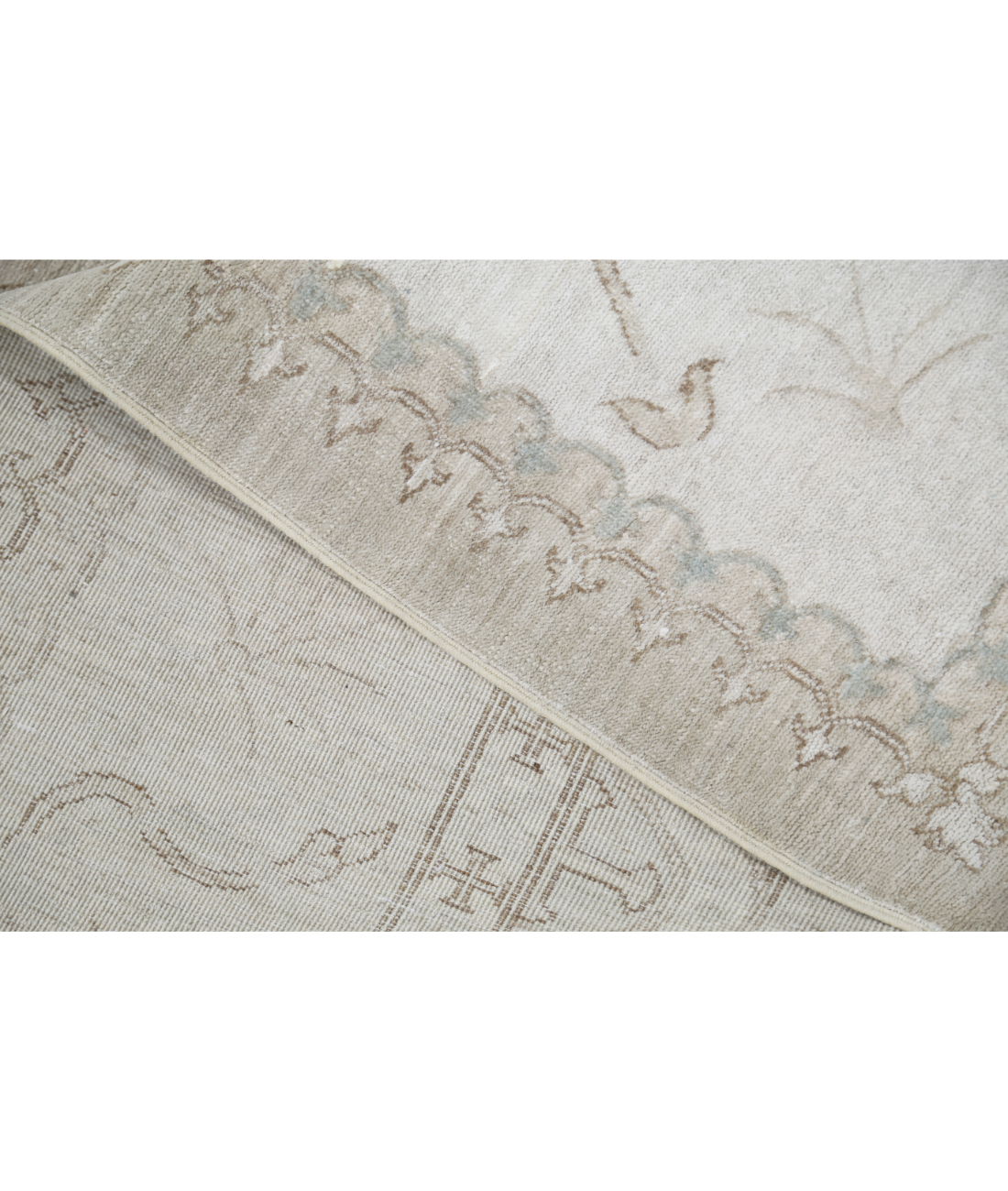 Hand Knotted Serenity Wool Rug 5' 2" X 9' 10" 5' 2" X 9' 10" (158 X 300) / Taupe / Ivory
