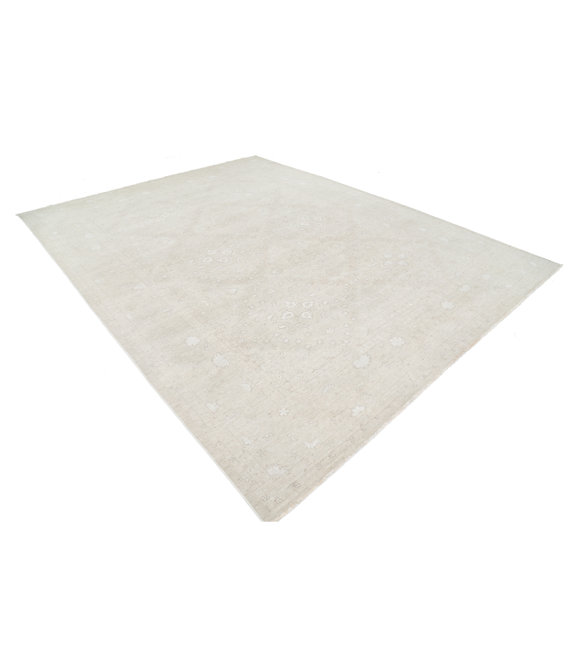 Hand Knotted Serenity Wool Rug 9' 3" X 11' 10" 9' 3" X 11' 10" (282 X 361) / Brown / Ivory