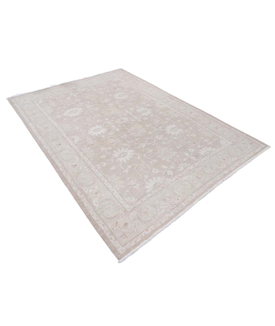 Hand Knotted Serenity Wool Rug 6' 0" X 8' 4" 6' 0" X 8' 4" (183 X 254) / Ivory / Brown