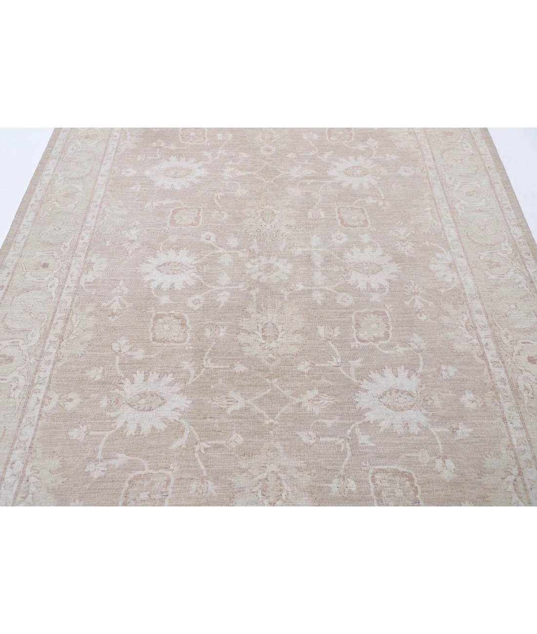 Hand Knotted Serenity Wool Rug 6' 0" X 8' 4" 6' 0" X 8' 4" (183 X 254) / Ivory / Brown