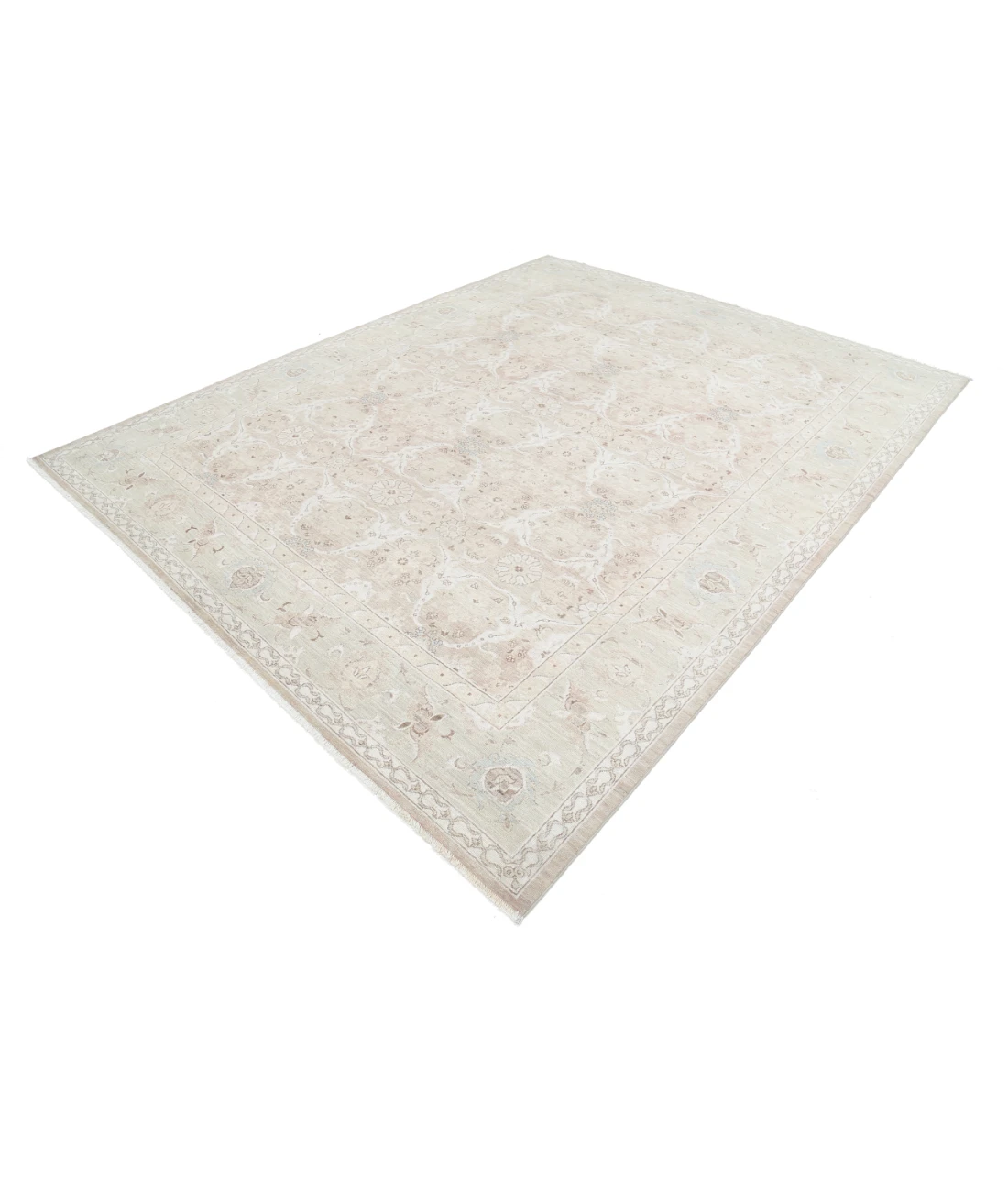 Hand Knotted Serenity Wool Rug 8' 2" X 10' 2" 8' 2" X 10' 2" (249 X 310) / Brown / Green