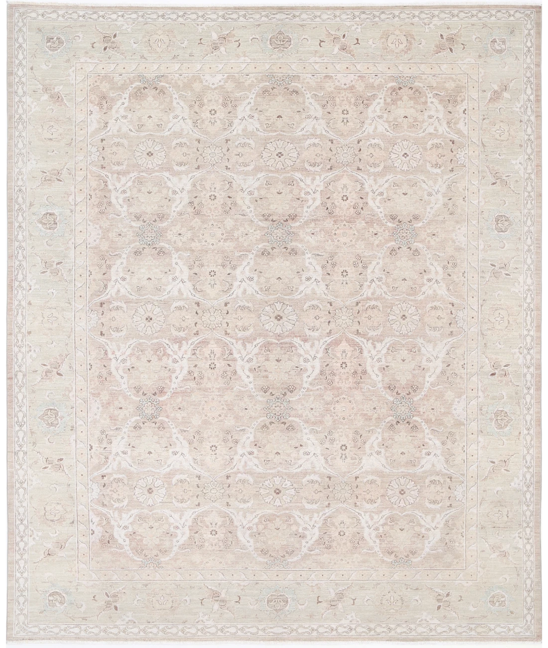 Hand Knotted Serenity Wool Rug 8' 2" X 10' 2" 8' 2" X 10' 2" (249 X 310) / Brown / Green