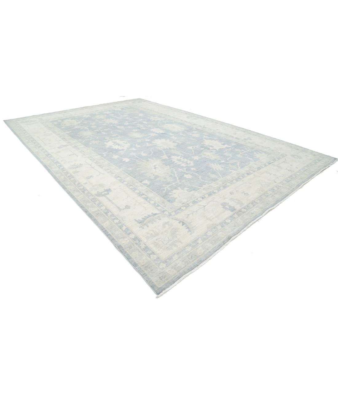 Hand Knotted Serenity Wool Rug 11' 11" X 17' 7" 11' 11" X 17' 7" (363 X 536) / Grey / Ivory