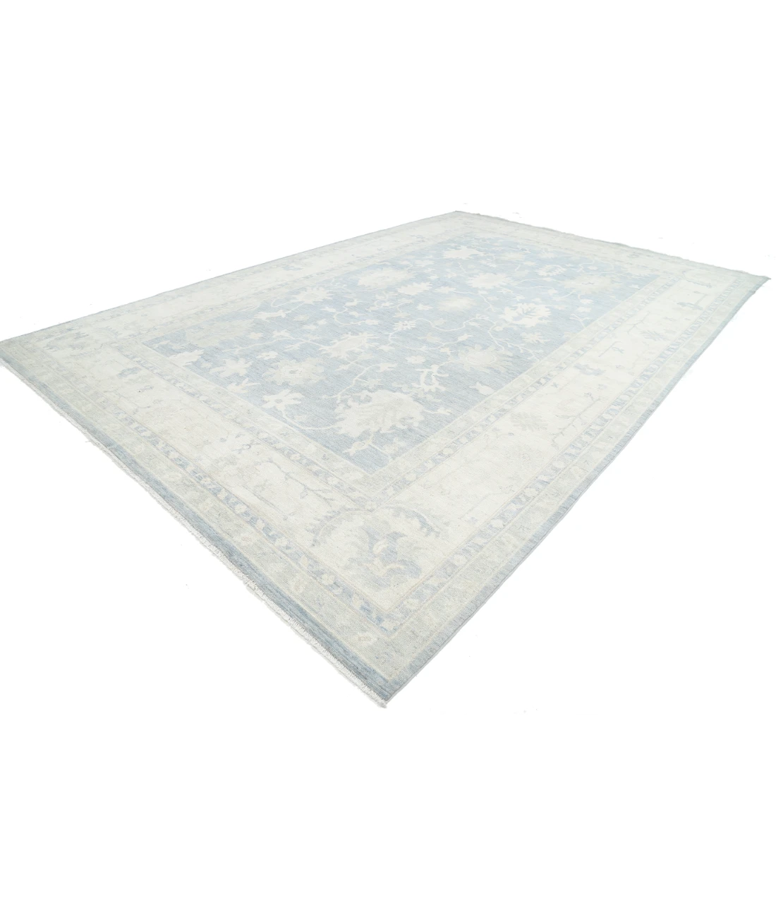 Hand Knotted Serenity Wool Rug 11' 11" X 17' 7" 11' 11" X 17' 7" (363 X 536) / Grey / Ivory