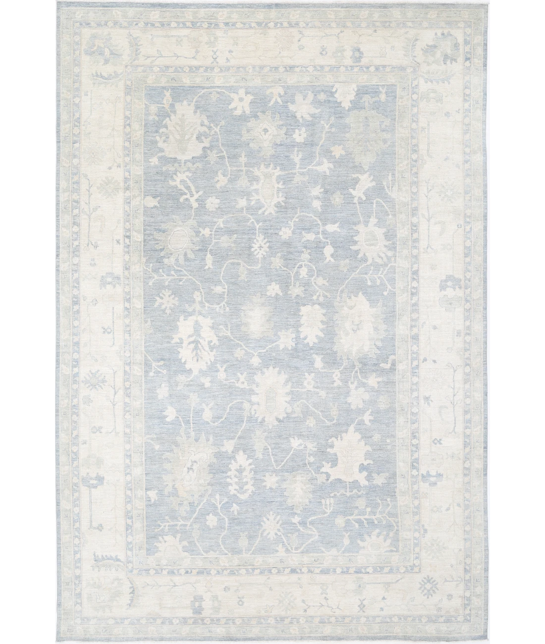 Hand Knotted Serenity Wool Rug 11' 11" X 17' 7" 11' 11" X 17' 7" (363 X 536) / Grey / Ivory