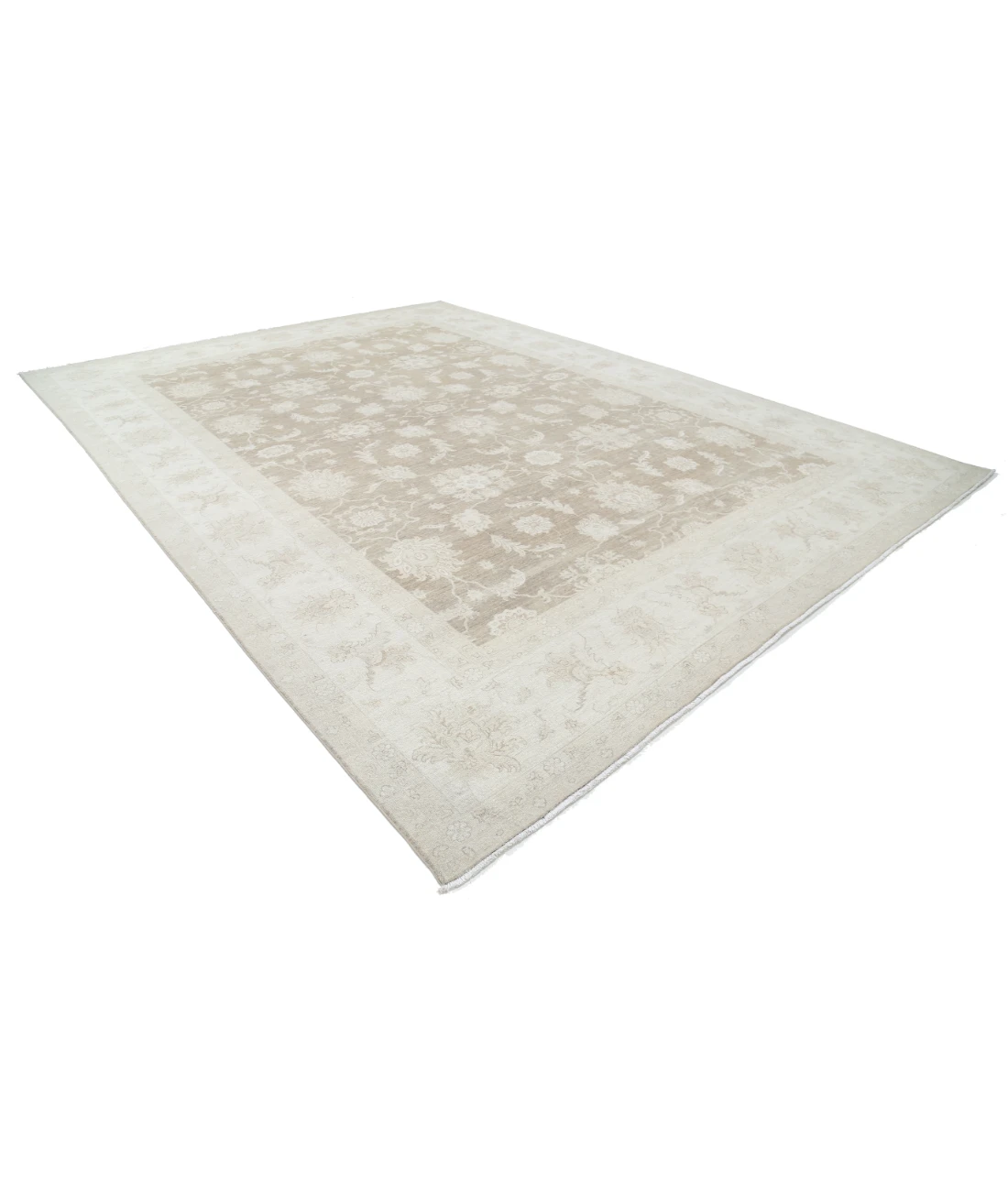 Hand Knotted Serenity Wool Rug 11' 4" X 15' 5" 11' 4" X 15' 5" (345 X 470) / Brown / Ivory