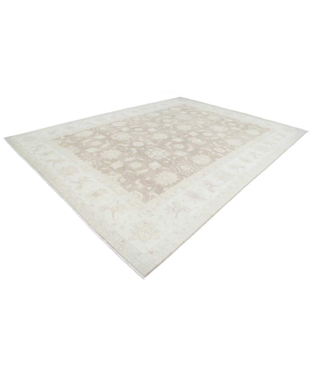 Hand Knotted Serenity Wool Rug 11' 4" X 15' 5" 11' 4" X 15' 5" (345 X 470) / Brown / Ivory