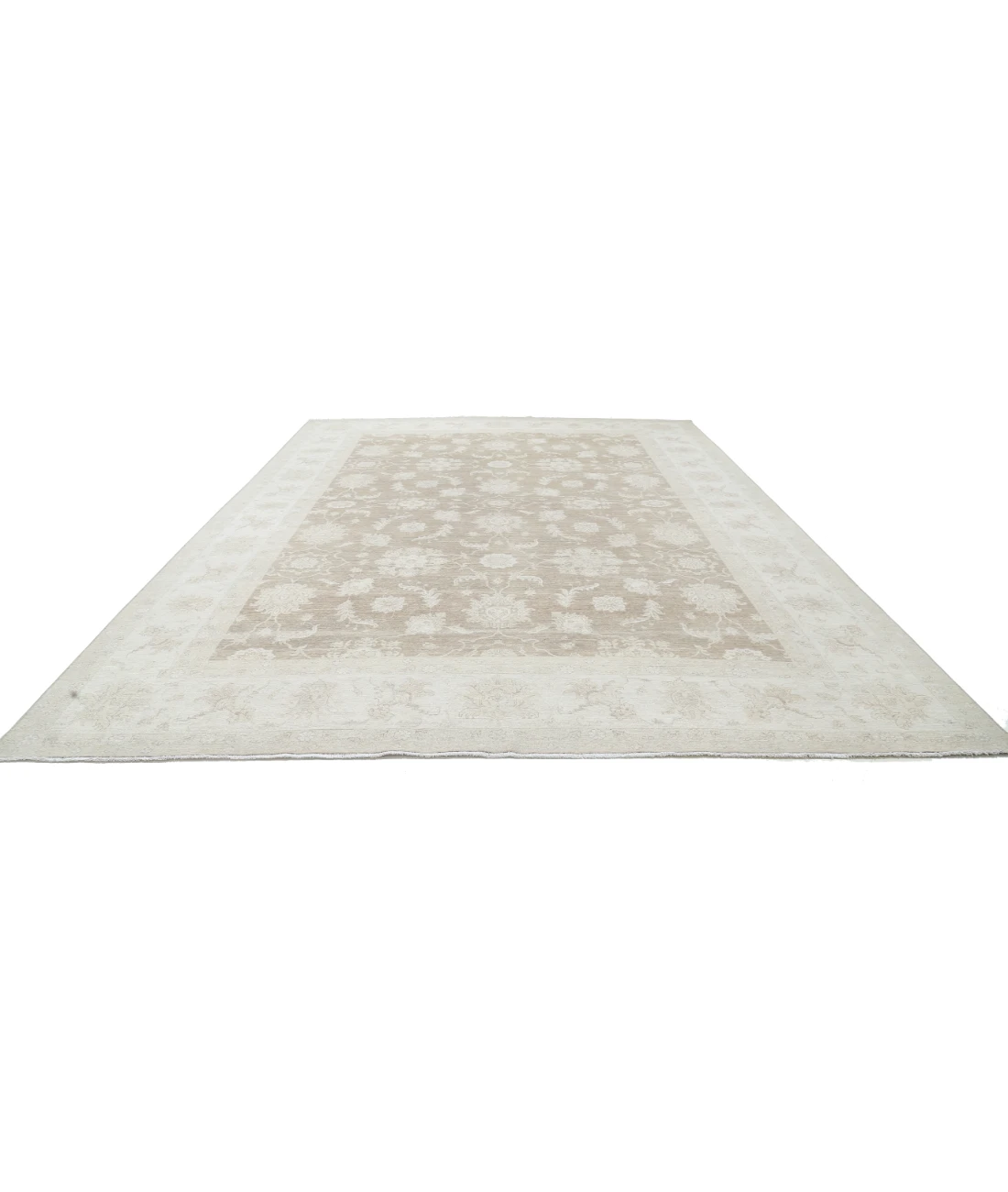 Hand Knotted Serenity Wool Rug 11' 4" X 15' 5" 11' 4" X 15' 5" (345 X 470) / Brown / Ivory
