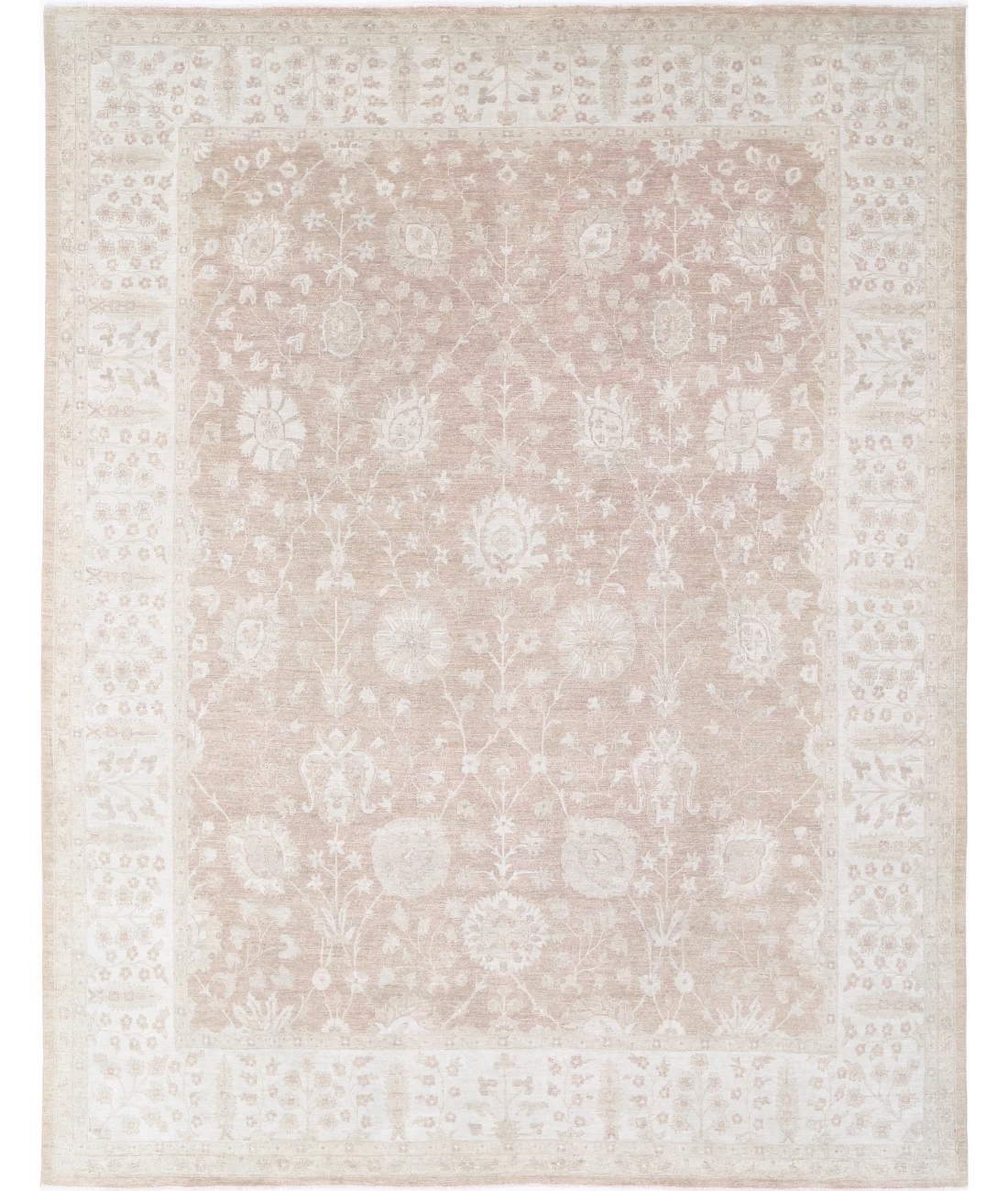 Hand Knotted Serenity Wool Rug 11' 8" X 15' 2" 11' 8" X 15' 2" (356 X 462) / Brown / Ivory
