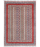 Hand Knotted Shaal Wool Rug 5' 6" X 7' 9" 5' 6" X 7' 9" (168 X 236) / Red / Blue