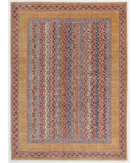 Hand Knotted Shaal Wool Rug - 5'9'' x 7'8'' 5' 9" X 7' 8" ( 175 X 234 ) / Multi / Brown