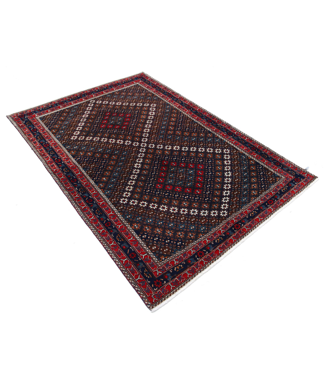 Shiraz 4'6'' X 6'5'' Hand-Knotted Wool Rug 4'6'' x 6'5'' (135 X 193) / Multi / Blue