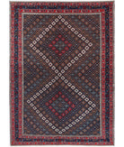 Shiraz 4'6'' X 6'5'' Hand-Knotted Wool Rug 4'6'' x 6'5'' (135 X 193) / Multi / Blue