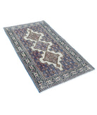 Vintage 2'10'' X 5'1'' Hand-Knotted Wool Rug 2'10'' x 5'1'' (85 X 153) / Ivory / Blue