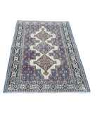 Vintage 2'10'' X 5'1'' Hand-Knotted Wool Rug 2'10'' x 5'1'' (85 X 153) / Ivory / Blue