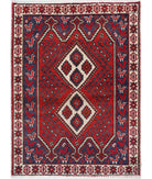 Shiraz 2'9'' X 3'9'' Hand-Knotted Wool Rug 2'9'' x 3'9'' (83 X 113) / Red / Ivory