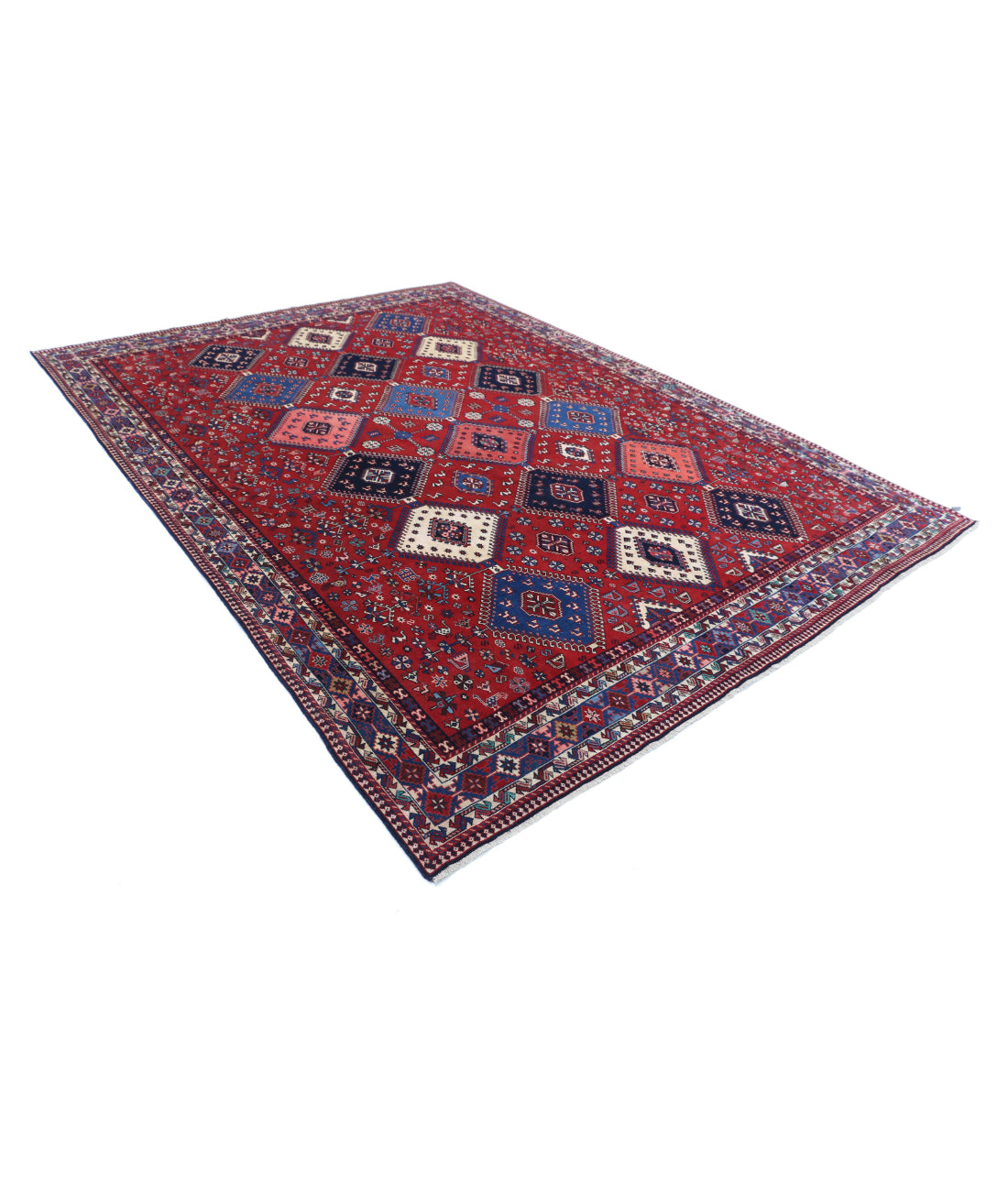 Shiraz 8'3'' X 12'1'' Hand-Knotted Wool Rug 8'3'' x 12'1'' (248 X 363) / Red / Ivory