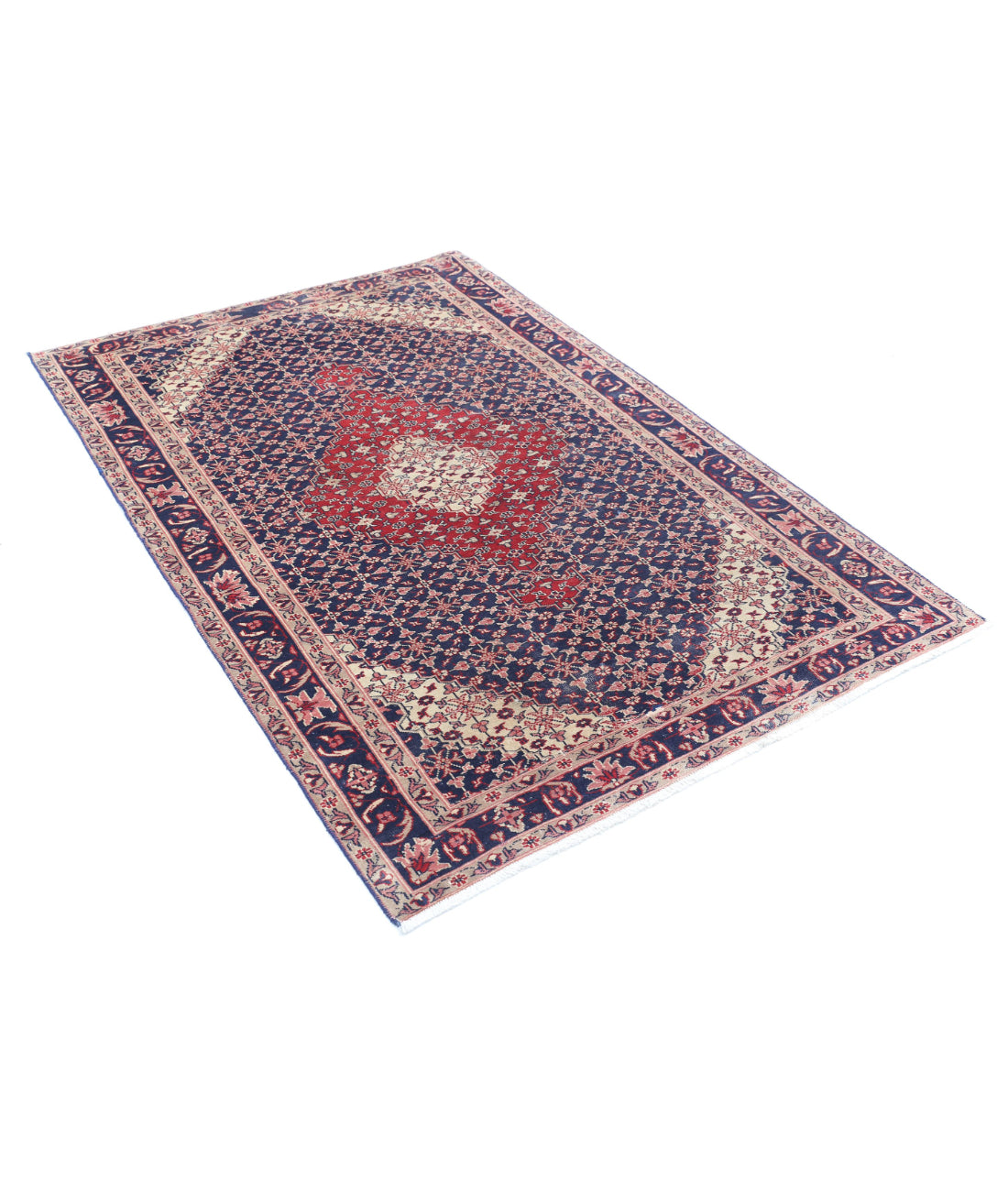 Shirvan 3'11'' X 5'10'' Hand-Knotted Wool Rug 3'11'' x 5'10'' (118 X 175) / Blue / Red