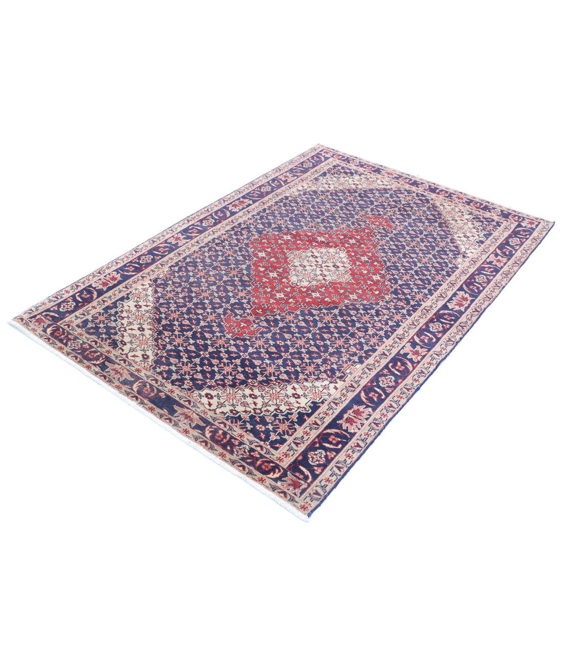 Shirvan 3'11'' X 5'10'' Hand-Knotted Wool Rug 3'11'' x 5'10'' (118 X 175) / Blue / Red