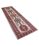 Shirvan 3'2'' X 9'8'' Hand-Knotted Wool Rug 3'2'' x 9'8'' (95 X 290) / Ivory / Red