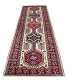 Shirvan 3'2'' X 9'8'' Hand-Knotted Wool Rug 3'2'' x 9'8'' (95 X 290) / Ivory / Red